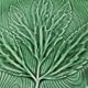 1 flat dessert plate, Gien Primefleur collection, in green slip