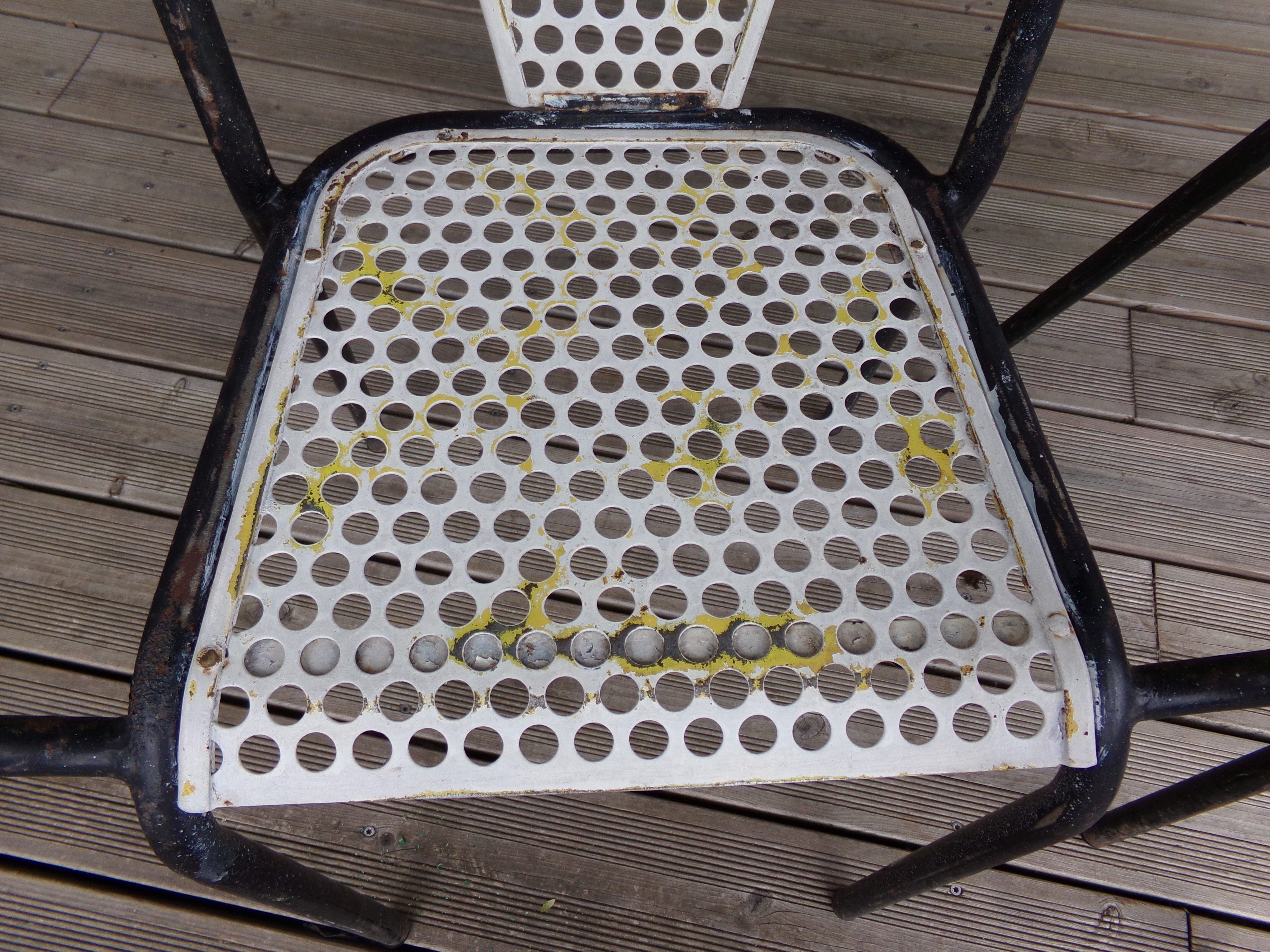 4 armchairs chairs Seducta perforated steel 50s by René Malaval