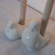 2 Ceramic candle holders shape white bird