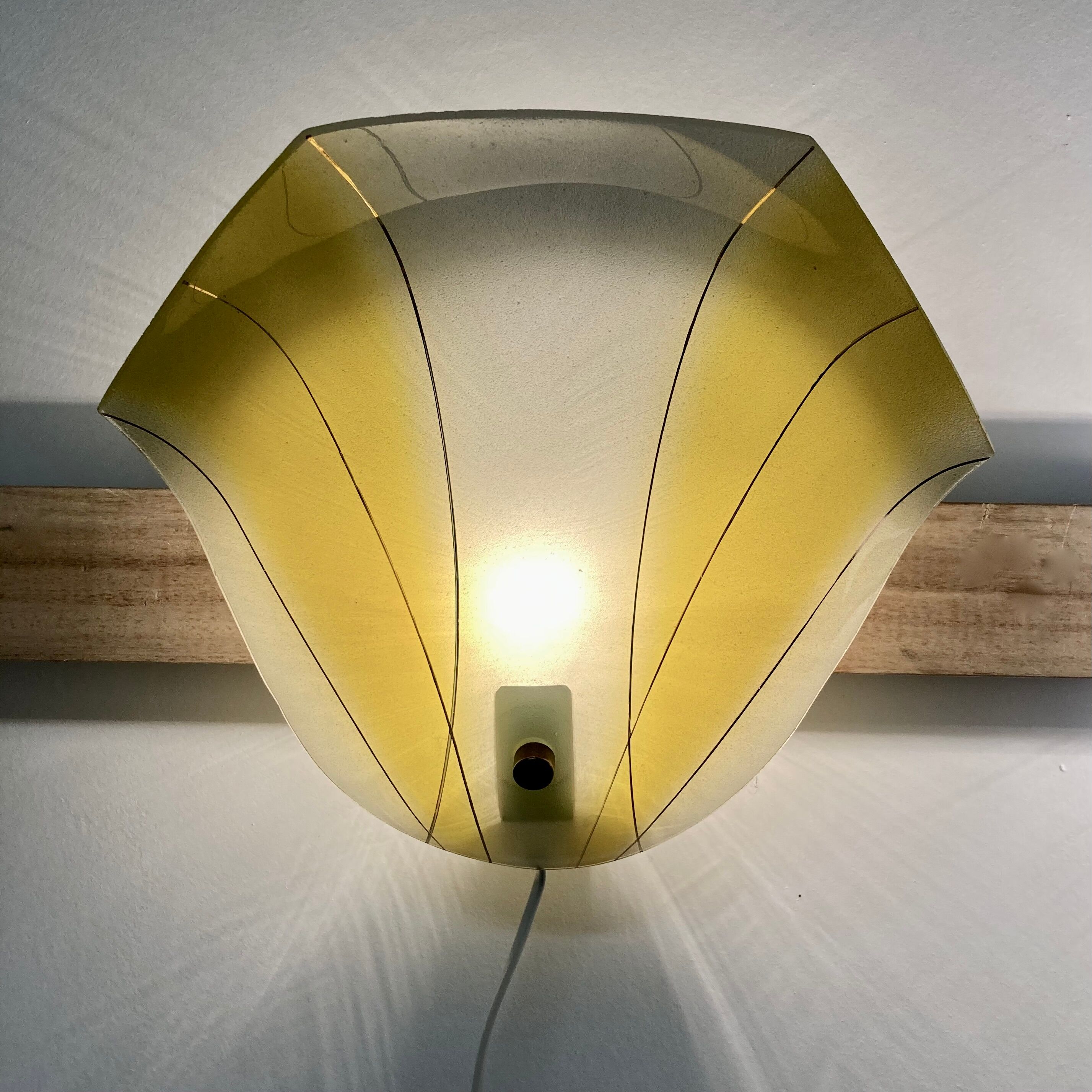 Pair of glass wall lamps Scandinavian design 1950.