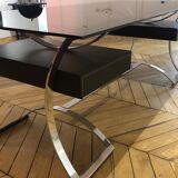 Bureau regency en chrome et cuir de dassas France années 1960