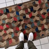 Tapis ancien fait main American Hooked 97cm x 154cm - 1C991