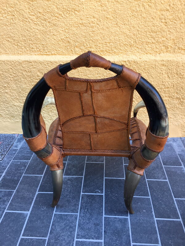 Fauteuil corne avec repose-pied