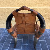 Fauteuil corne avec repose-pied