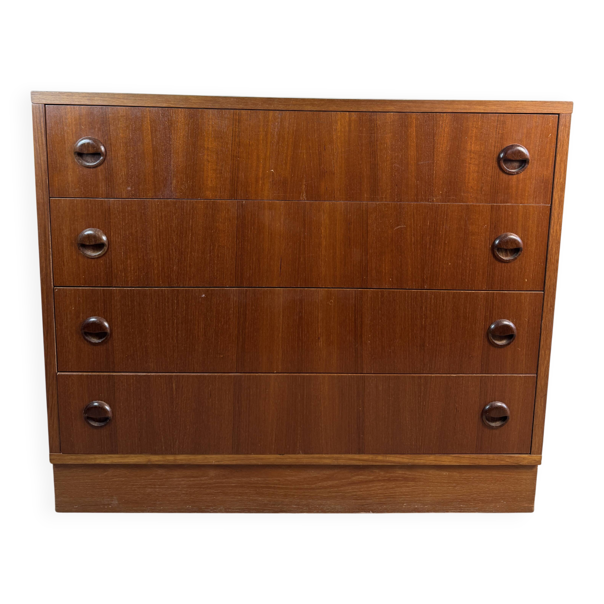 Commode 4 tiroirs teck — années 60/70