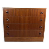 Teak chest of drawers with 4 drawers — 1960s/70s