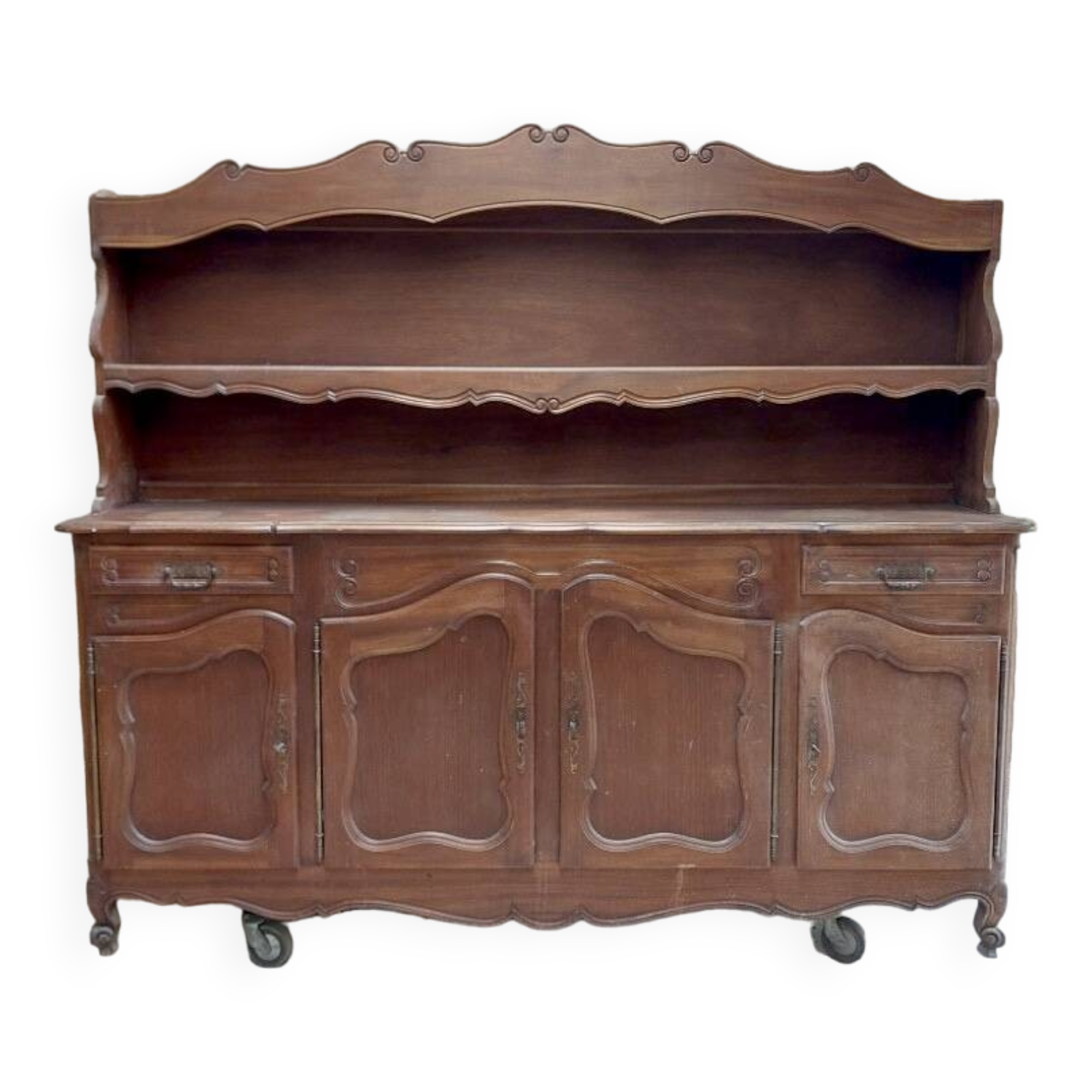 Grand Buffet Vaisselier Bois Massif Cévenol – 2 Portes, 4 étagères, Fait Main