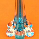 1970s Soliflore vase Transparent / turquoise glass