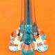 Années 1970  Vase soliflore   Verre transparent / turquoise