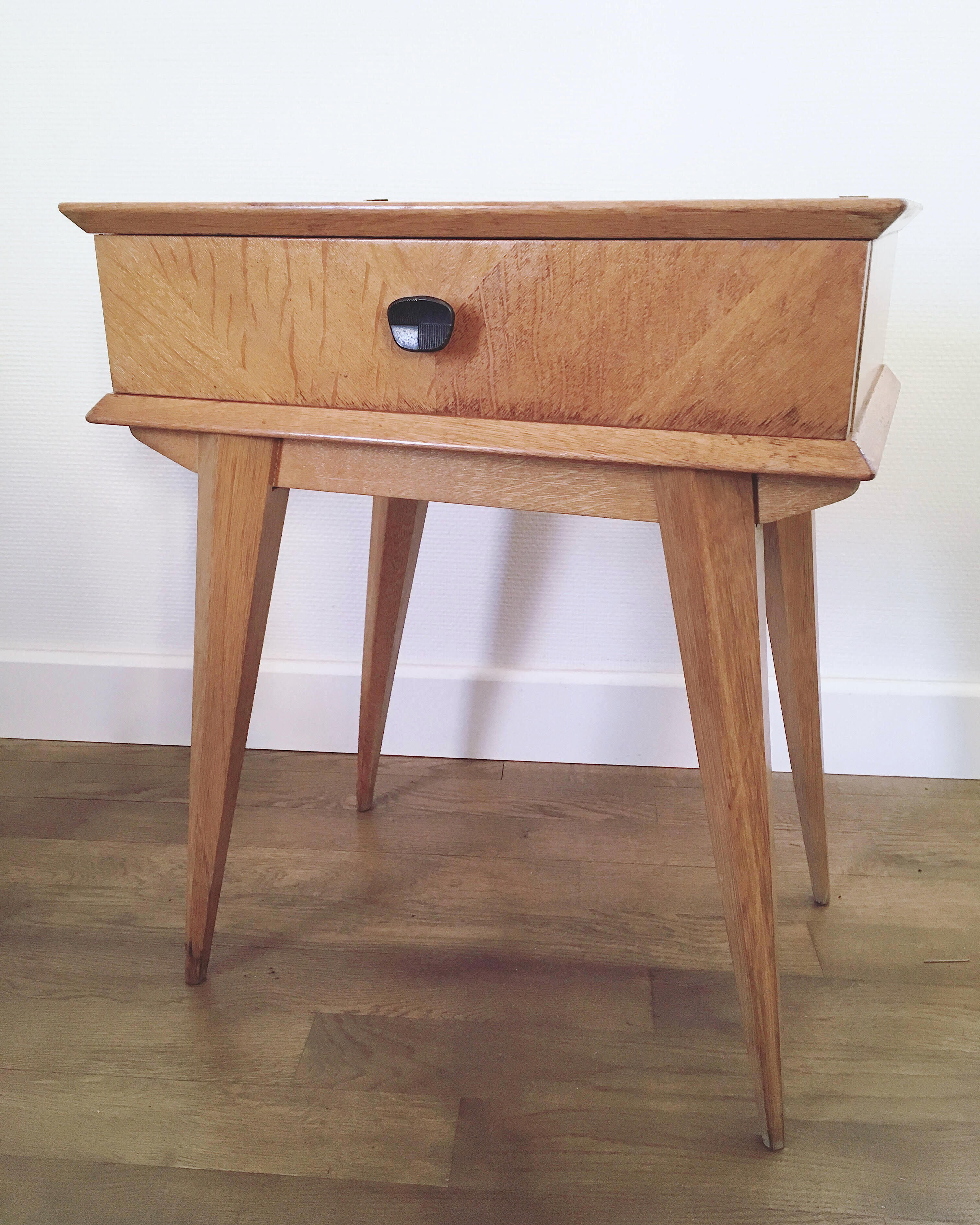 Vintage oak bedside table