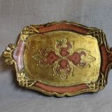 Lot of 3 vintage Florentine trays made of gilded wood