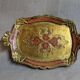 Lot de 3 plateaux florentins vintage en bois doré
