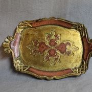 Lot of 3 vintage Florentine trays made of gilded wood