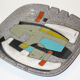 Ceramic ashtray decor colorful cubist 60s