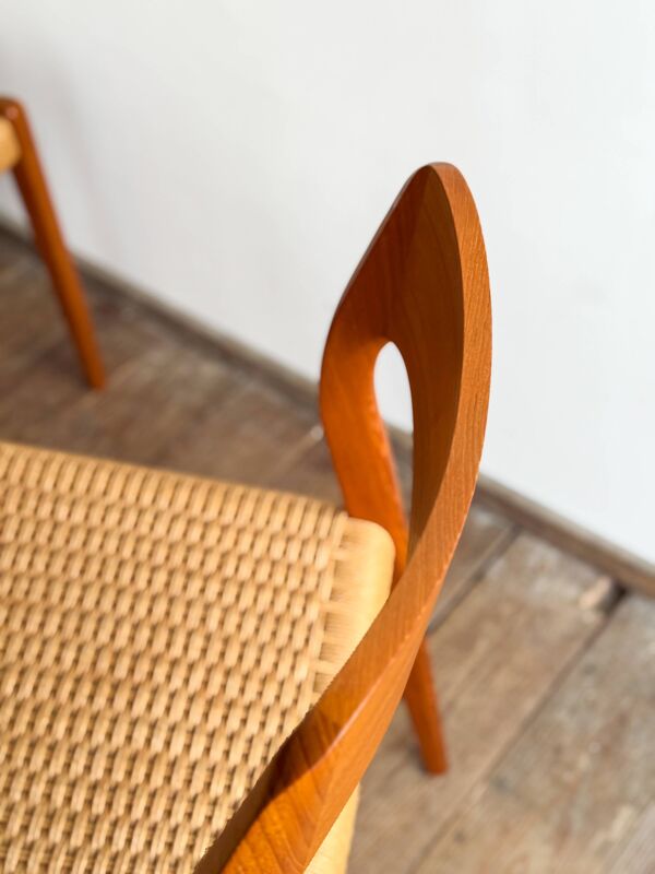 Lot de 6 chaises #71 en teck par Niels O. Møller, JL. Moller Mid Century