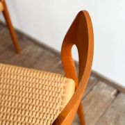 Set of 6 #71 teak chairs by Niels O. Møller, JL. Moller Mid Century