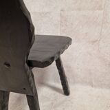 Black wooden brutalist chair