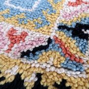 Tapis vintage français Savonnerie fait main en laine – 71 x 128 cm – 1960s