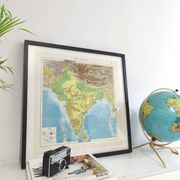 Vintage map of India 43x43cm from 1950.