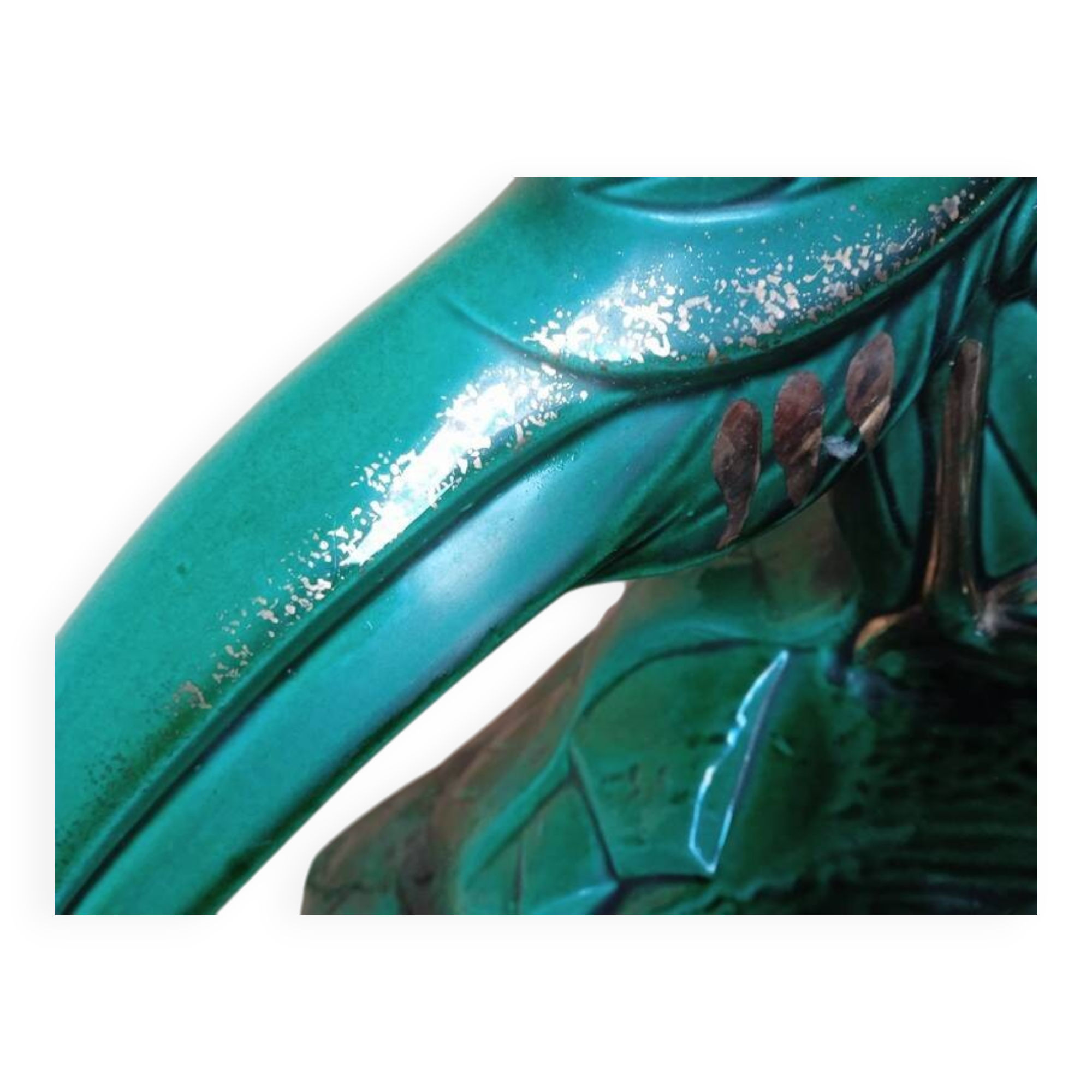 Pheasant statue sculpture glazed ceramic Ch.Lemanceau Art Deco