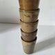 5 speckled stoneware cups from digoin (gp digoin) in brown, 1970s.