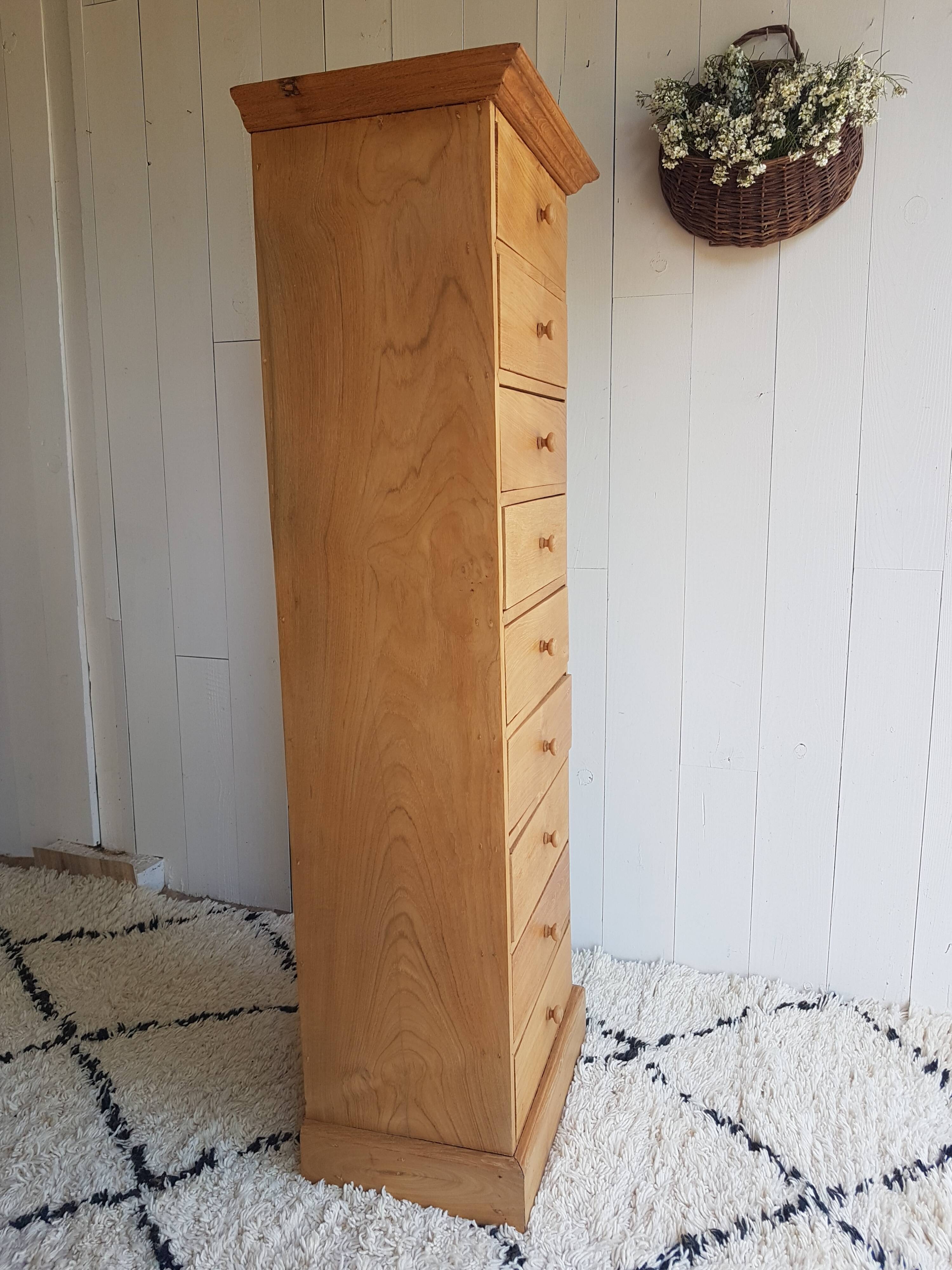 Old renovated solid wood chest of drawers
