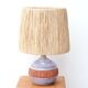 Ceramic lamp by Christian Muratore, raffia shade