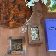 Mid-century rare Smoking Set, ashtray and cigars box, Italy 1950s