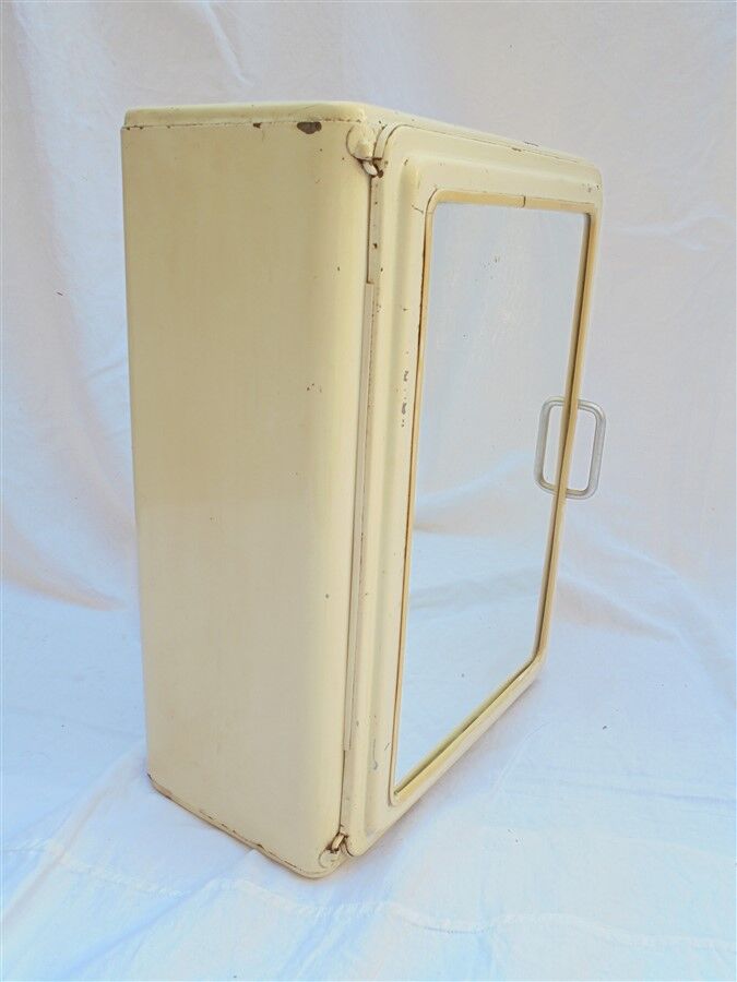 Metal pharmacy cabinet