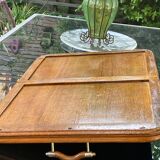 Old serving tray - oak and bronze