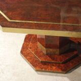 Elm broussin dining room table by Jean Claude Mahey for Maison Romeo, 70s