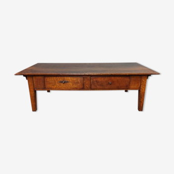 Table basse française en bois antique