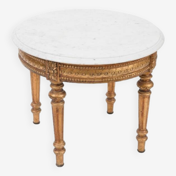 Table d'appoint dorée style Louis XVI