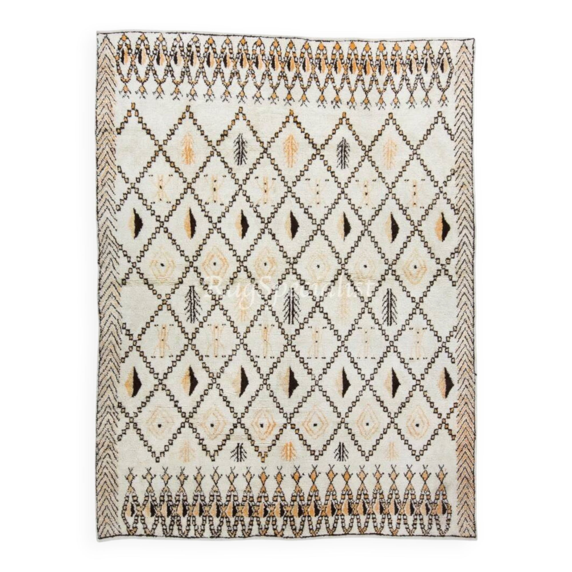 Modern Handmade Moroccan Large Rug, 100% Wool. Custom Options Available