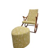 Mid Century, vintage bentwood rocking chair by TON, 1950-60s Czechoslovakia