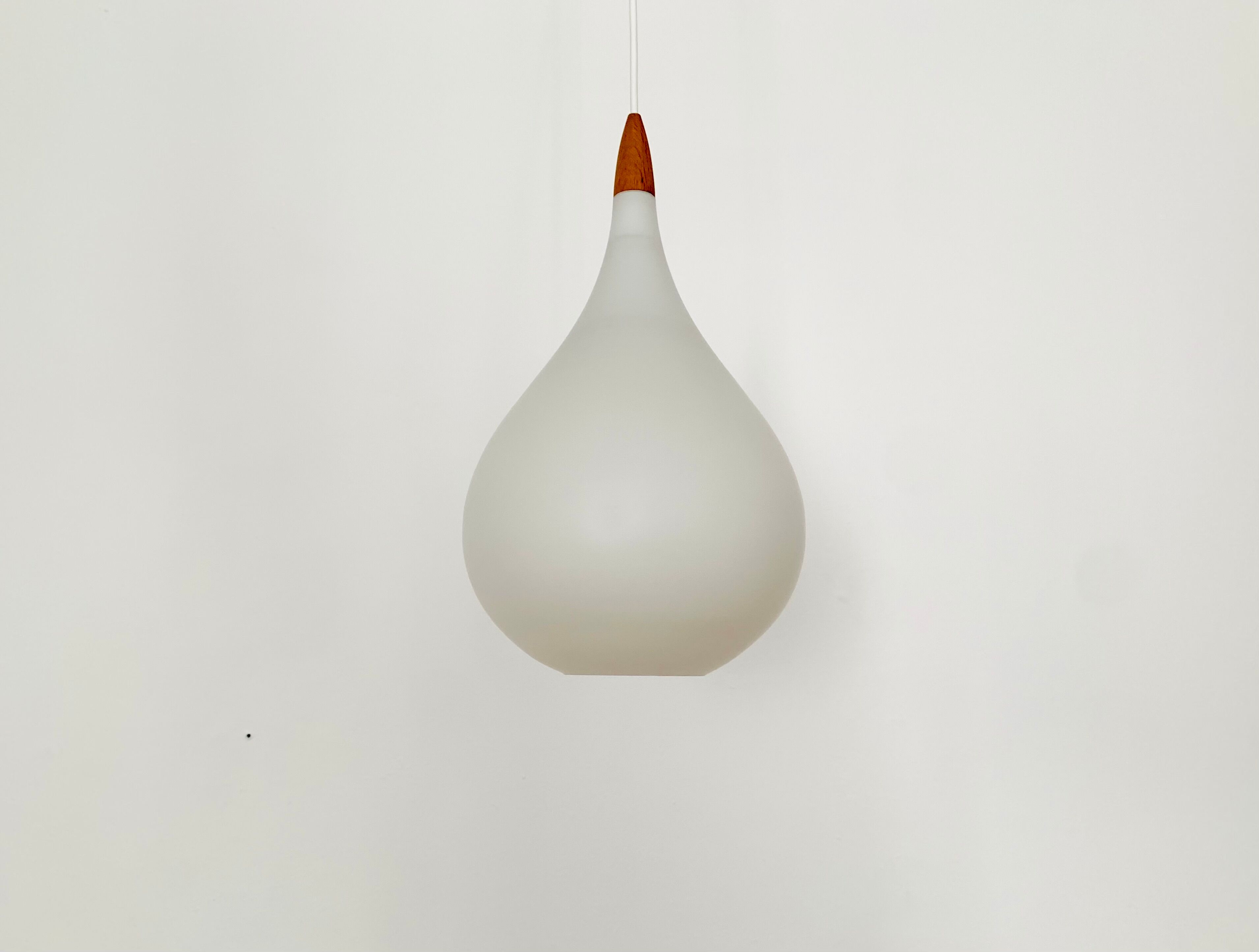 Set of 2 Swedish Opaline Pendant Lamps by Uno and Östen Kristiansson for Lu