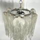Mazzega Ice glass, pair of vintage murano chandeliers from 70s
