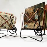 Vintage Vinyl Storage • 45 RPM Holder • Lacquered Metal • Scoubidou • 1950