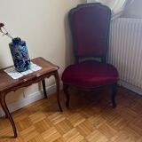 Louis XIV style armchair in red velvet