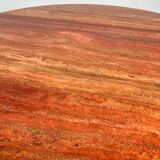 1970s Vintage Extra Large Round Red Travertine Dining Table