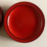 Set of 10 plates 1970 in red stoneware design Hertha Bengtson Thomas Rosenthal Scandinavian