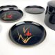 Coasters and their vintage black lacquered wooden box