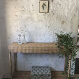 Vintage rattan console