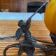 Pair of lamps cherubs bronze vintage glass paste