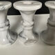 Set of 3 vintage Carrara marble candle holders