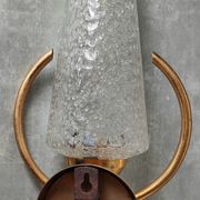 Paire appliques verre et métal doré
