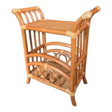 Vintage rattan side table from the 70s