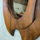 Vintage free-form mirror in solid wood