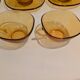 7-cup and saucer set VERECO France in amber glass – 1970s