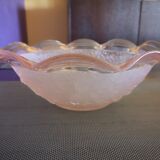 Art Deco pink glass fruit cup - Floral and pink motif - 1930s